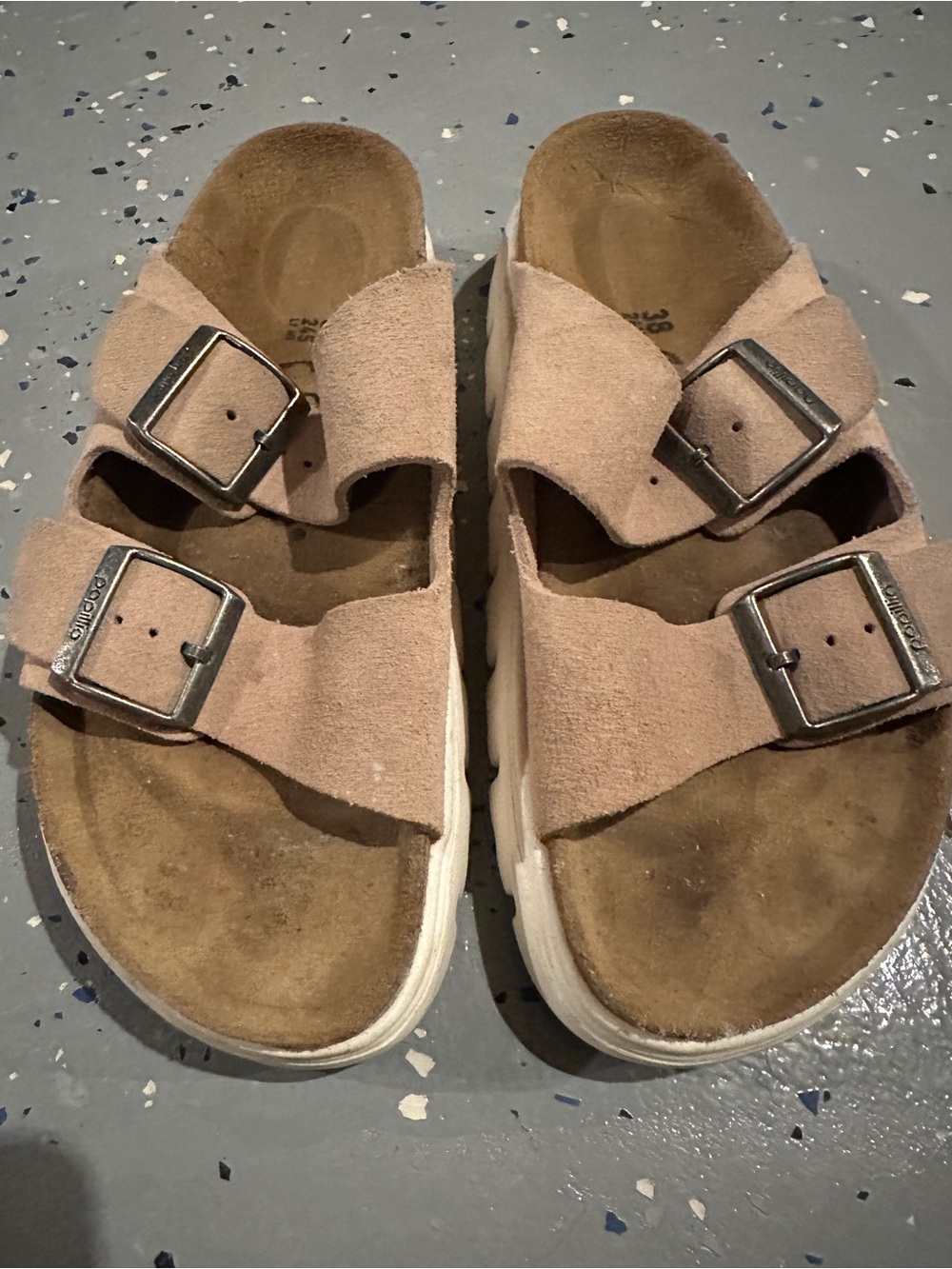Papillio women’s   Beige Suede Platform Sandals